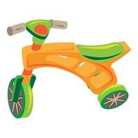 icône de tricycle en plastique, style cartoon vecteur