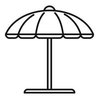 icône de parapluie de plage, style de contour vecteur