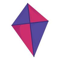 icône de cerf-volant violet, style cartoon vecteur