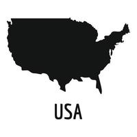 carte des états-unis en vecteur noir simple