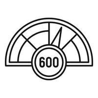 icône de score de niveau médiocre, style de contour vecteur