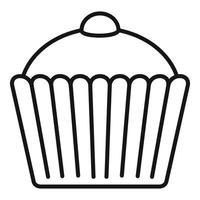 icône de cupcake frais, style de contour vecteur