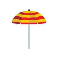 icône de parasol jaune et rouge, style plat vecteur