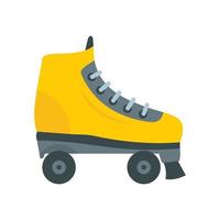 icône de patins à roulettes jaunes, style plat vecteur