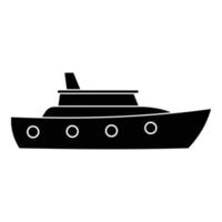 icône de mer de navire, style noir simple vecteur