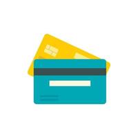 icône de carte de crédit bancaire, style plat vecteur