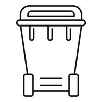 icône de poubelle en plastique, style de contour vecteur