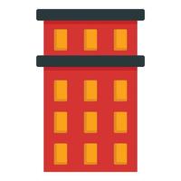 icône de bâtiment rouge, style plat vecteur