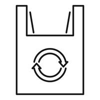 icône de paquet de recyclage, style de contour vecteur