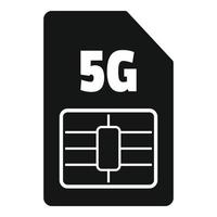 Icône de carte téléphonique 5g, style simple vecteur