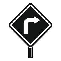 icône d'indicateur de direction de route, style simple vecteur