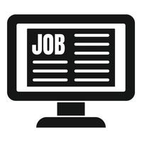 icône de recherche d'emploi informatique, style simple vecteur