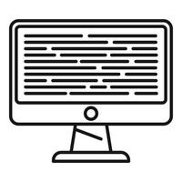 icône de performance du logiciel de test, style de contour vecteur