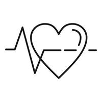 icône de fréquence cardiaque, style de contour vecteur