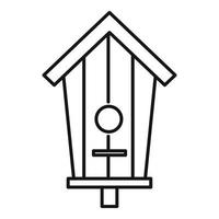icône de maison d'oiseau de tronc d'arbre, style de contour vecteur