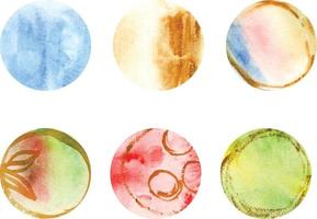 illustration de cercle de coup de pinceau aquarelle vecteur