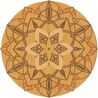 Mandala floral en bois multicouche 3d vecteur