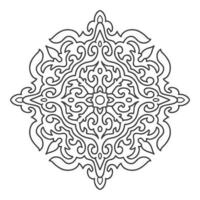 mandala pages à colorier dessinés à la main adulte vecteur