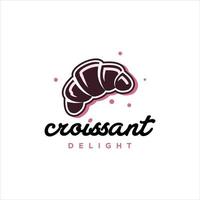 vecteur de croissant de dessin animé de conception de logo de boulangerie