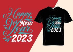 bonne année 2023 conception de t-shirt de typographie vecteur