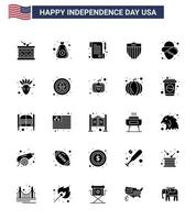 25 icônes usa créatives signes d'indépendance modernes et symboles du 4 juillet de cowboy usa cash seurity américain modifiable usa day vector design elements