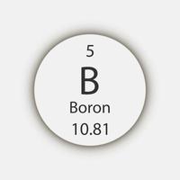 symbole du bore. élément chimique du tableau périodique. illustration vectorielle. vecteur