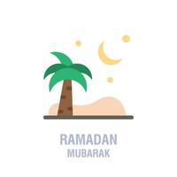 icônes de ramadan prière de l'islam musulman et icônes de fine ligne de ramadan kareem définir des symboles de style plat moderne isolés sur blanc pour l'infographie ou l'utilisation du web vecteur