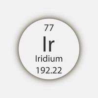 symbole de l'iridium. élément chimique du tableau périodique. illustration vectorielle. vecteur