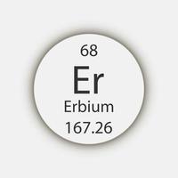 symbole de l'erbium. élément chimique du tableau périodique. illustration vectorielle. vecteur