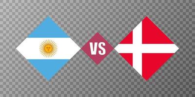 concept de drapeau argentine vs danemark. illustration vectorielle. vecteur