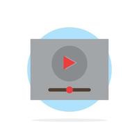lecture vidéo marketing en ligne abstrait cercle fond plat icône de couleur vecteur