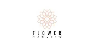 dahlia fleur logo design illustration icône vecteur