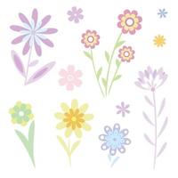 fleurs vectorielles, clipart de fleurs colorées vecteur