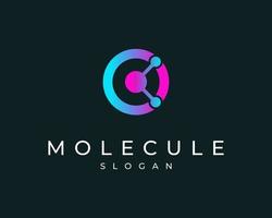 lettre o molécule science moléculaire particule biotechnologie chimique vecteur coloré création de logo