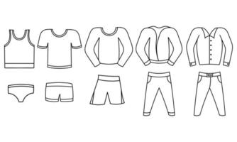 collection de vêtements pour hommes dessinés à la main vecteur