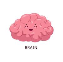 dessin animé cerveau ou esprit personnage d'organe du corps humain vecteur