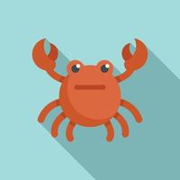 icône de jouet de bain de crabe, style plat vecteur