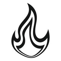 icône de flamme de feu, style simple vecteur