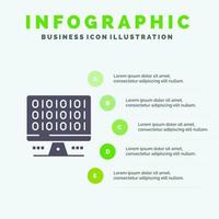 modèle de présentation d'infographie de serveur informatique web présentation en 5 étapes vecteur