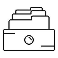 icône de documents de stockage de copie, style de contour vecteur