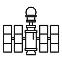 vecteur de contour d'icône d'exploration de station spatiale. navire international mars