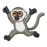dessin animé mignon petit singe vervet en cours d'exécution vecteur