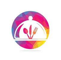 modèle de logo de nourriture fraîche. logo alimentaire avec cuillère, couteau et fourchette. vecteur de modèle de logo d'aliments sains