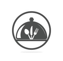 modèle de logo de nourriture fraîche. logo alimentaire avec cuillère, couteau et fourchette. vecteur de modèle de logo d'aliments sains