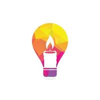 illustration de conception de logo de concept de forme d'ampoule de bougie. modèle vectoriel abstrait de logo de feu de bougie.