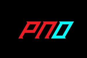 création de logo pno lettre et alphabet vecteur