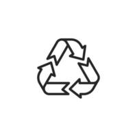 Le signe vectoriel du symbole de recyclage est isolé sur un fond blanc. couleur d'icône d'illustration vectorielle modifiable.