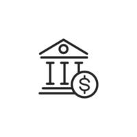 Le signe vectoriel du symbole bancaire est isolé sur fond blanc. couleur d'icône d'illustration vectorielle modifiable.