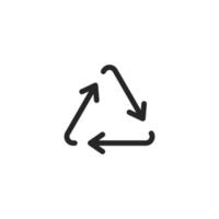 Le signe vectoriel du symbole de recyclage est isolé sur un fond blanc. couleur d'icône d'illustration vectorielle modifiable.