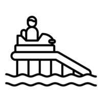 icône de ligne de parc aquatique vecteur